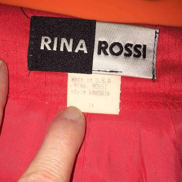 Vintage Rina Rossi Pencil Skirt Size 14 Orange - Picture 5 of 10